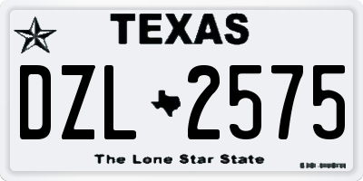 TX license plate DZL2575