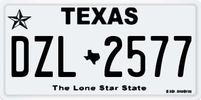TX license plate DZL2577