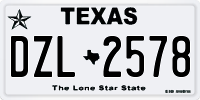 TX license plate DZL2578