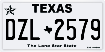 TX license plate DZL2579