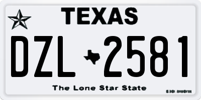 TX license plate DZL2581