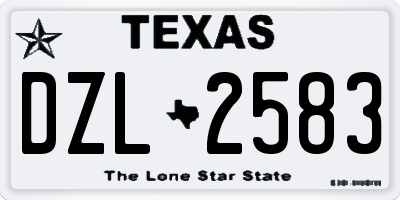 TX license plate DZL2583