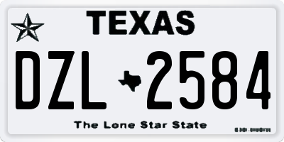 TX license plate DZL2584