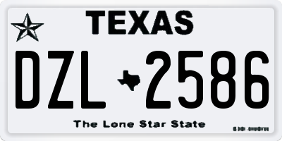 TX license plate DZL2586