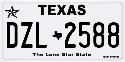 TX license plate DZL2588