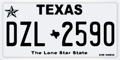 TX license plate DZL2590