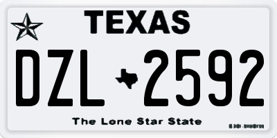 TX license plate DZL2592