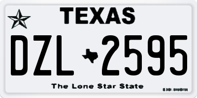 TX license plate DZL2595