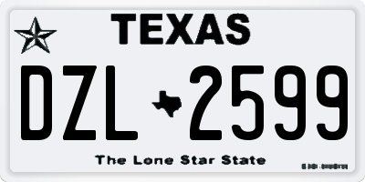 TX license plate DZL2599