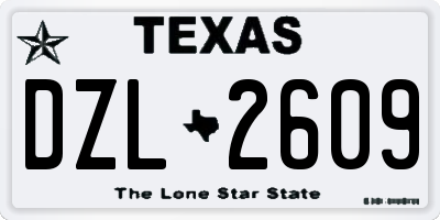 TX license plate DZL2609