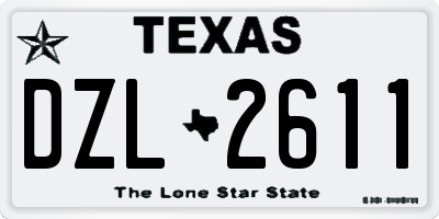 TX license plate DZL2611