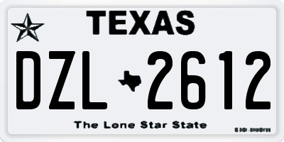 TX license plate DZL2612