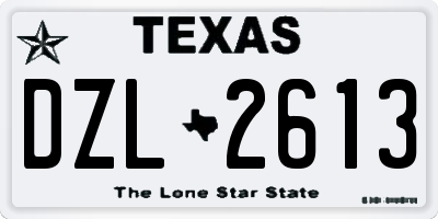 TX license plate DZL2613