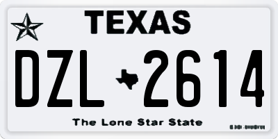 TX license plate DZL2614