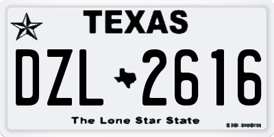 TX license plate DZL2616