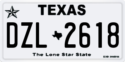 TX license plate DZL2618