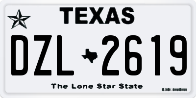 TX license plate DZL2619