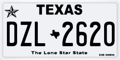 TX license plate DZL2620