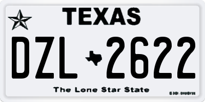 TX license plate DZL2622