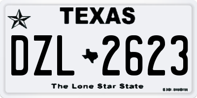TX license plate DZL2623