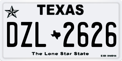 TX license plate DZL2626