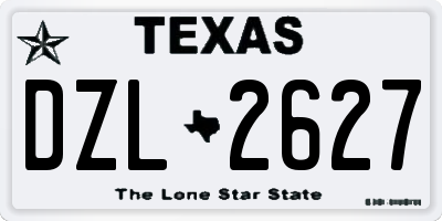 TX license plate DZL2627