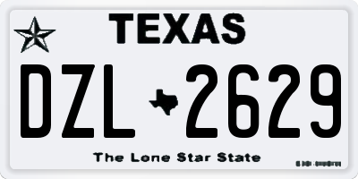 TX license plate DZL2629