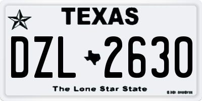 TX license plate DZL2630