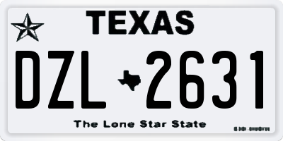 TX license plate DZL2631