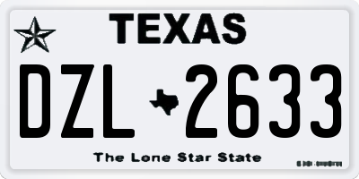 TX license plate DZL2633