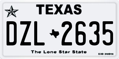 TX license plate DZL2635