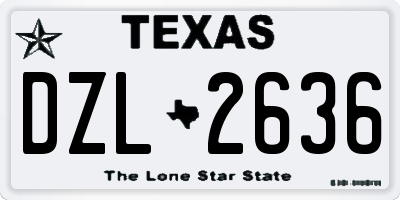 TX license plate DZL2636