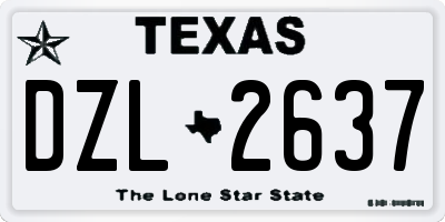 TX license plate DZL2637