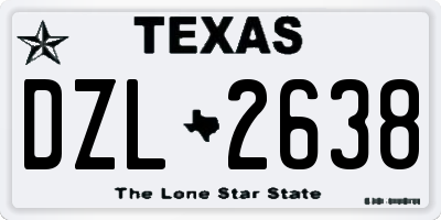 TX license plate DZL2638