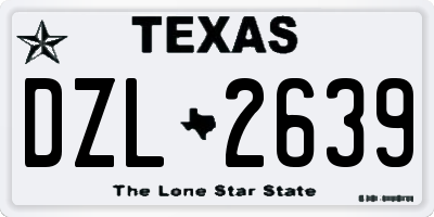 TX license plate DZL2639