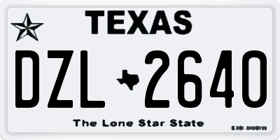 TX license plate DZL2640