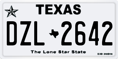 TX license plate DZL2642