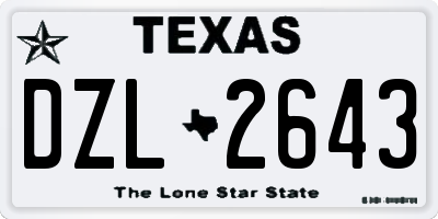 TX license plate DZL2643