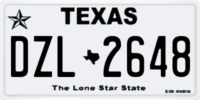 TX license plate DZL2648