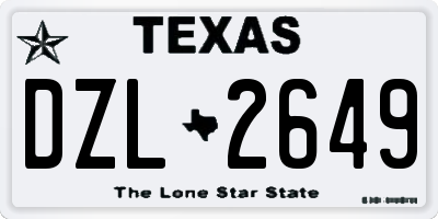 TX license plate DZL2649