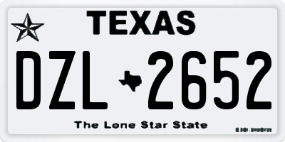 TX license plate DZL2652