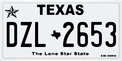 TX license plate DZL2653