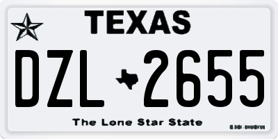 TX license plate DZL2655