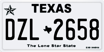 TX license plate DZL2658