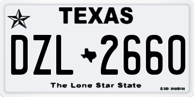 TX license plate DZL2660