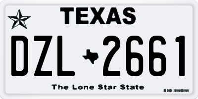 TX license plate DZL2661