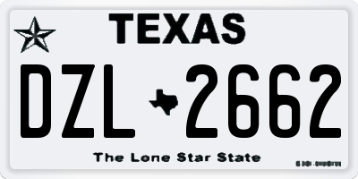 TX license plate DZL2662