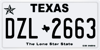 TX license plate DZL2663