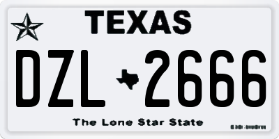 TX license plate DZL2666