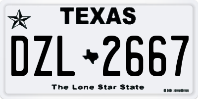 TX license plate DZL2667